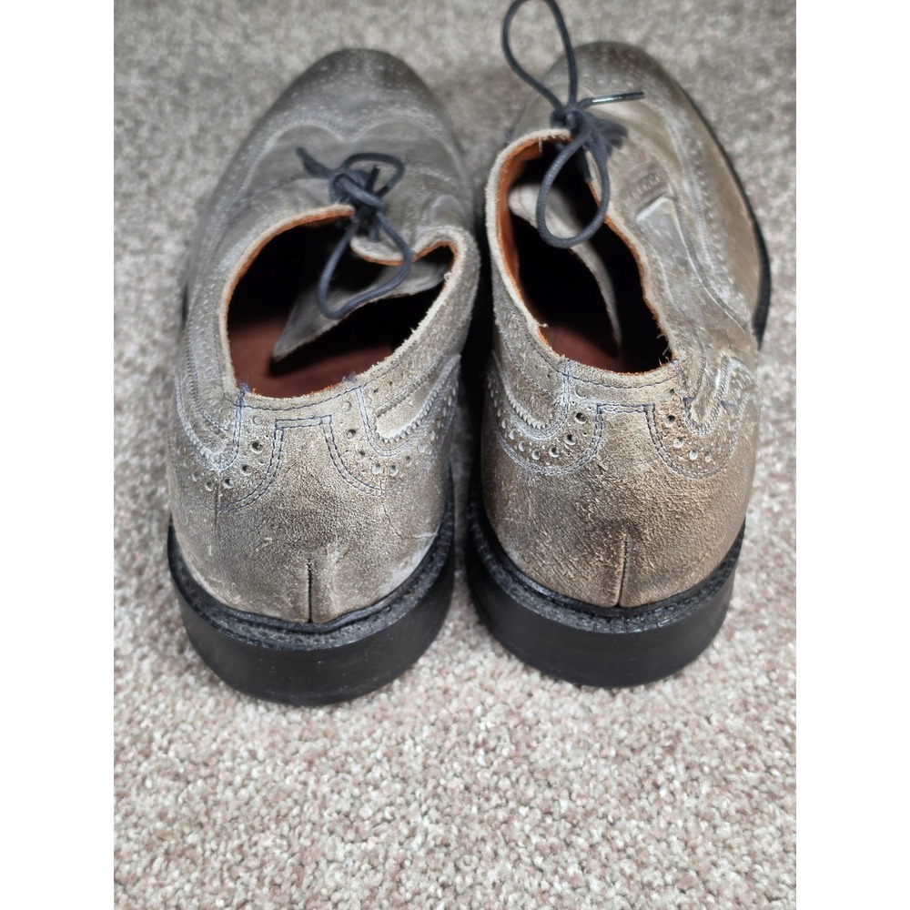 Allen Edmonds McTavish Grey Distressed Leather Wingtip Oxford Shoes Mens 12 D - Picture 7 of 8